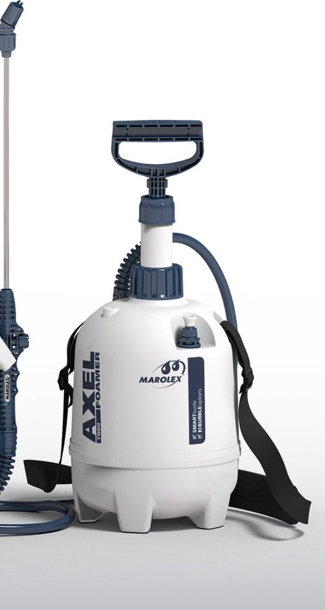 Marolex Axel Alka Line 7000 Schaumsprühgerät – 7 Liter – alkalibeständig – 3 Schaumeinstellungen – inklusive Lanze und Schultergurt – Drucksprühgerät für Detaillierung und Industrie