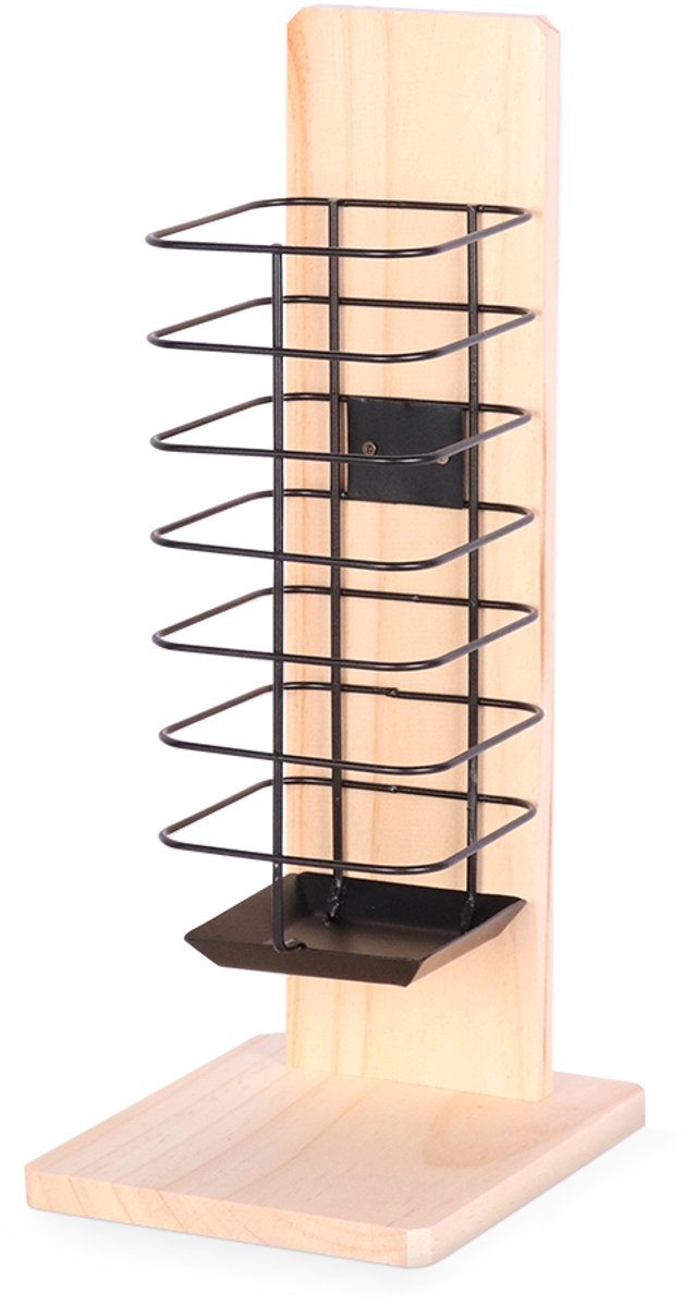 Duvo Nagetiere – Plus – Heuraufe aus Holz mit schwarzem Metall – 14 x 18 x 37 cm