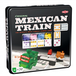 Tactic Domino Mexican Train – Brettspiel – Luxusdose – weltberühmtes Dominospiel mit farbigen Steinen – 2 bis 8 Spieler – ab 7 Jahren