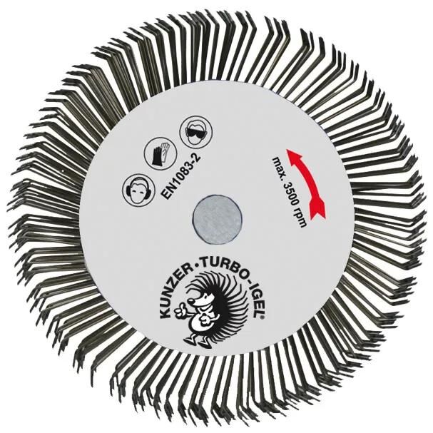 Kunzer Rundbürste Turbo Igel Rundbürste mit Dorn M14 D=100mm Stahl