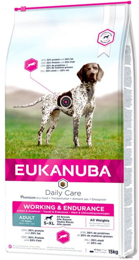 Eukanuba Working Endurance – Trockenfutter für Hunde – 15 kg – Alleinfuttermittel für Haustiere