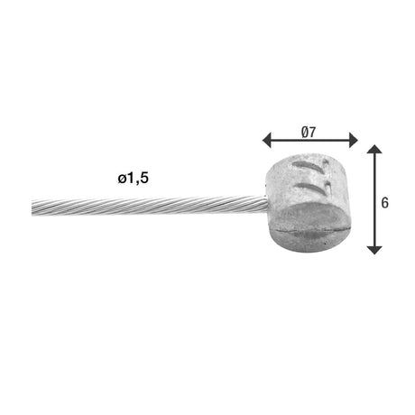 Rem Binnenkabel Eledes 2000mm Edelstahl Ø1,5 mm T-Nippel (100 Stück)