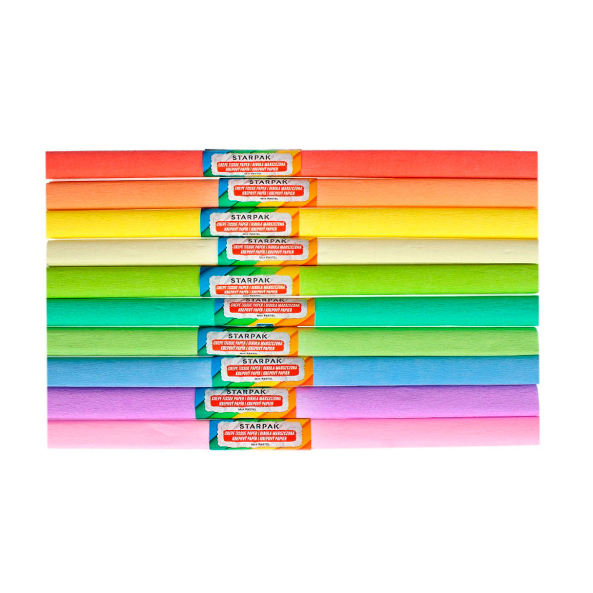 Krepppapier Pastell, 10 Stk.