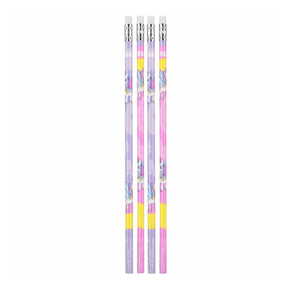 HB-Bleistift mit Radiergummi Einhorn, 4 Stk.