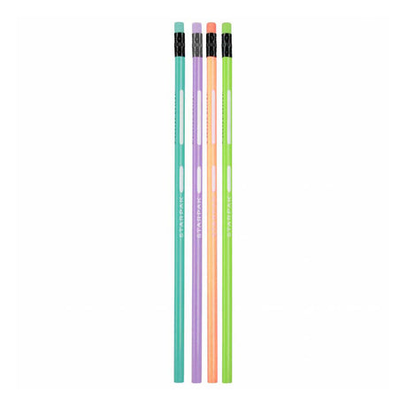 Hb Dreiecksbleistift mit Radiergummi Pastell, 4St.