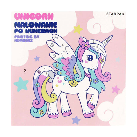 Malen nach Zahlen Einhorn 20x20cm, 6 Farben