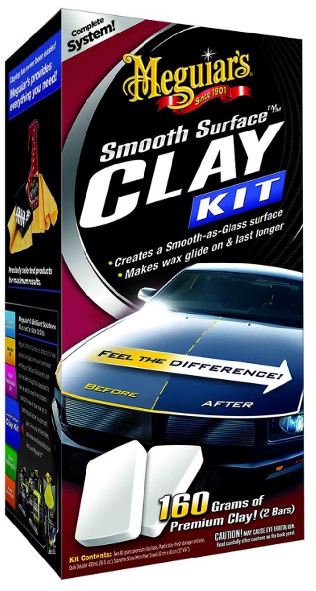 Meguiars Clay-Set für glatte Oberflächen – Autolack reinigen – Baumharz vom Auto entfernen