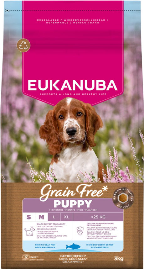 Eukanuba getreidefreier Welpe, kleiner, mittelgroßer Seefisch – Hundefutter – 3 kg