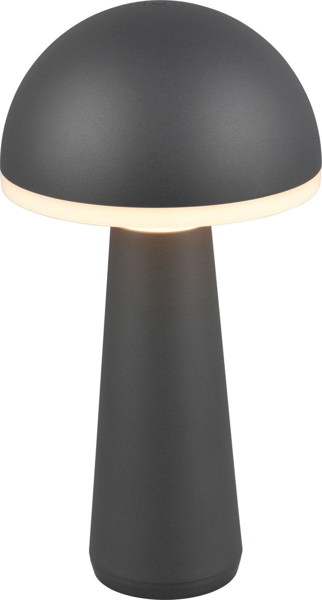Rl lebe dein Licht Reality Fungo - Tischleuchte - Anthrazit - inkl. 1x SMD 2W - Lichtfarbe einstellbar - stufenlos dimmbar - wiederaufladbar - kabellos - Außenbeleuchtung - IP54