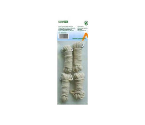 Camping-Umefa-Abspannleine aus Baumwolle + gebogener Aluminiumspanner 3 mm, 4 m