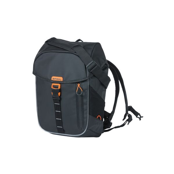 Basilikum Miles Tarpaulin Fahrrad -Rucksack Nordlich - wasserdichte schwarze Rucksack für Radfahrer - 17L - Unisex - Sporty - Schwarz