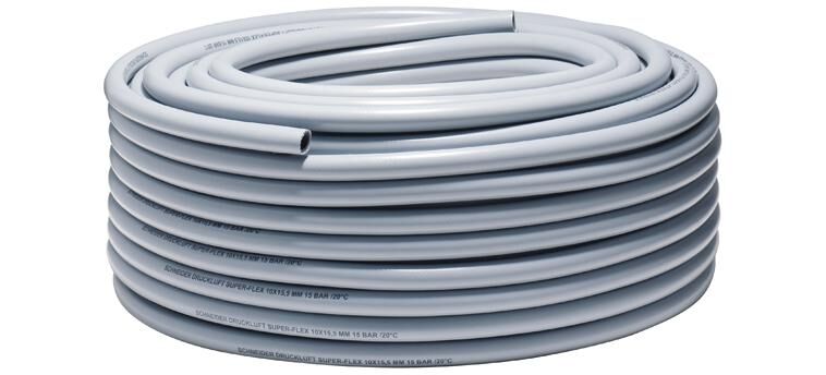 Schneider Airsystems Schneider Druckluftschlauch Super-Flex Super-Luftdruckschlauch grau, 15 bar 10 mm