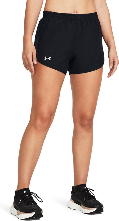 Under Armour ua Fly by 3'' Shorts-Blk Damen-Sporthose – Schwarz – reflektierend