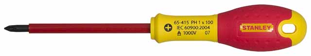 Stanley Handwerkzeuge Fatmax-Schraubendreher Phillips VDE PH0 x 75 mm – 0-65-414
