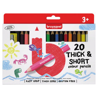 Bruynzeel Kinder-Buntstifte, kurz, dick, 20 Stück.