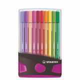 Stabilo Filzstift 68 Colorparade Anthrazit Pink, Box à 20 Stück