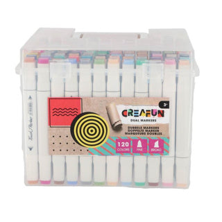 Creafun dual markers 120 stuks in luxe opbergdoos