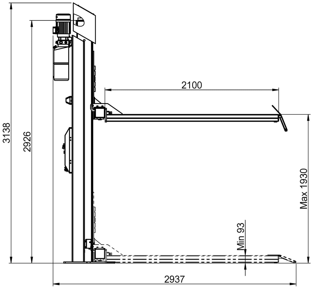 Ath-heinl Hubbrücke Einzellift 12pl. Aufzug m. Radgabeln Ath-Einzelhub 12pl