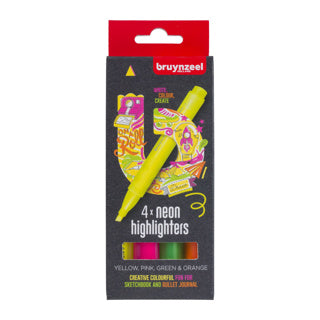 Bruynzeel Textmarker Neon 4 Farben | 3 Stück