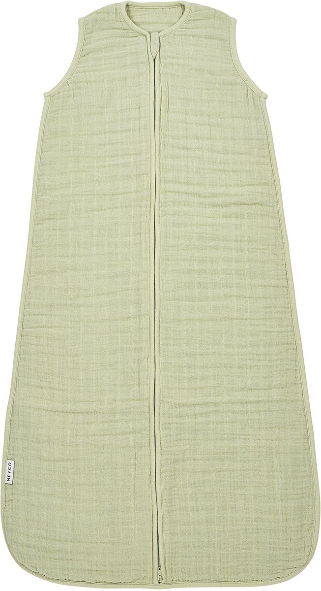 Meyco baby uni baby zomerslaapzak - pre-washed hydrofiel - soft olive - 70cm - 0.5 tog