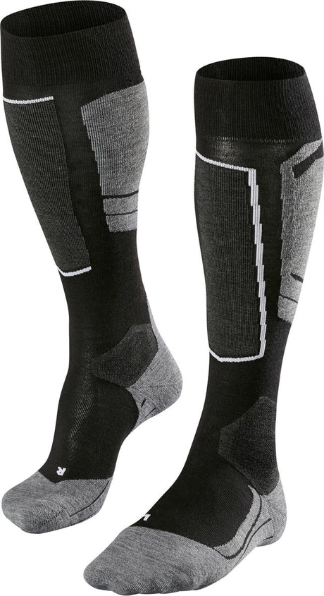 Falke sk4 warme dünne Woll-Funktionsmaterial-Skisocken Damen Schwarz - Größe 35-36