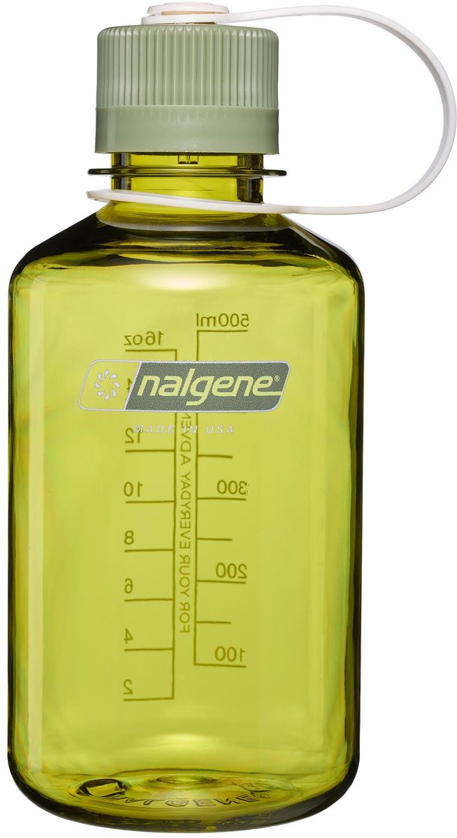 Nalgene – Enghalsflasche – Trinkflasche – Wasserflasche – 500 ml – Endivie mit Öl, grün, nachhaltig, neu!
