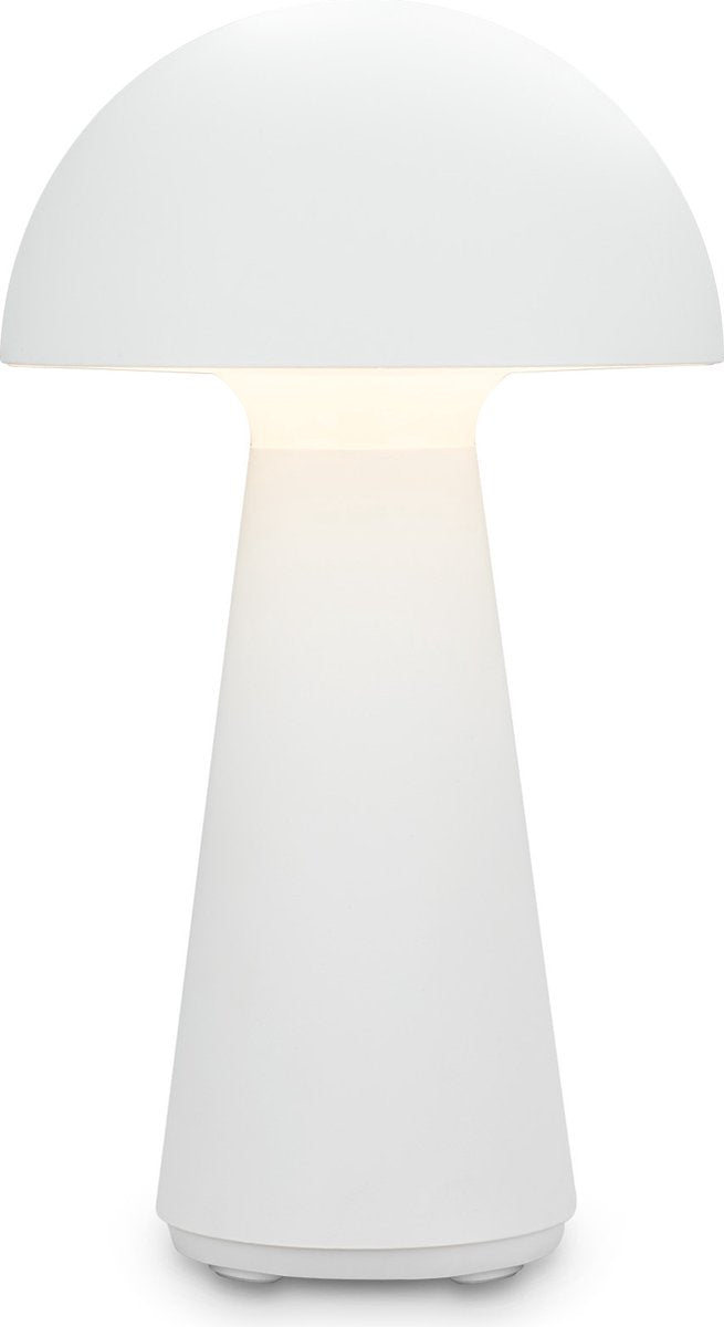 Briloner - fungo - LED Akku-Tischleuchte, stufenlos dimmbar, Touch, mobiles Licht, LED-Tischleuchte Outdoor, LED-Tischleuchte kabellos, mattweiß