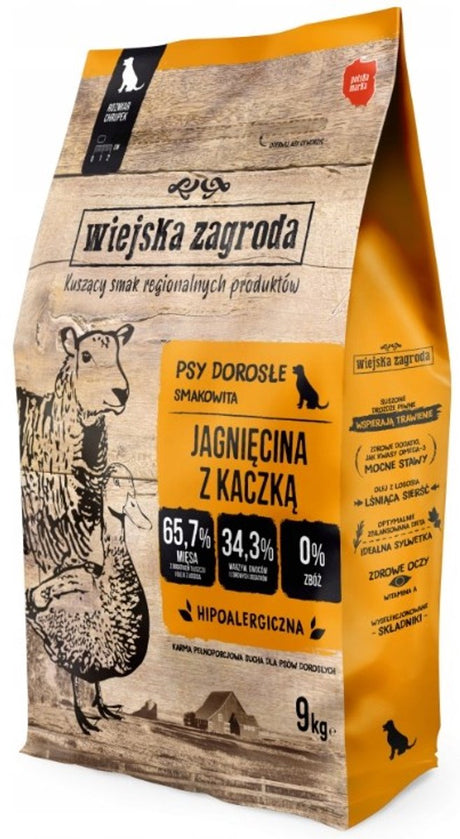 Wiejska zagroda – Trockenfutter für Hunde – Lamm-Ente – getreidefrei – hohe Verdaulichkeit – gesundes Fell – natürliche Rezeptur