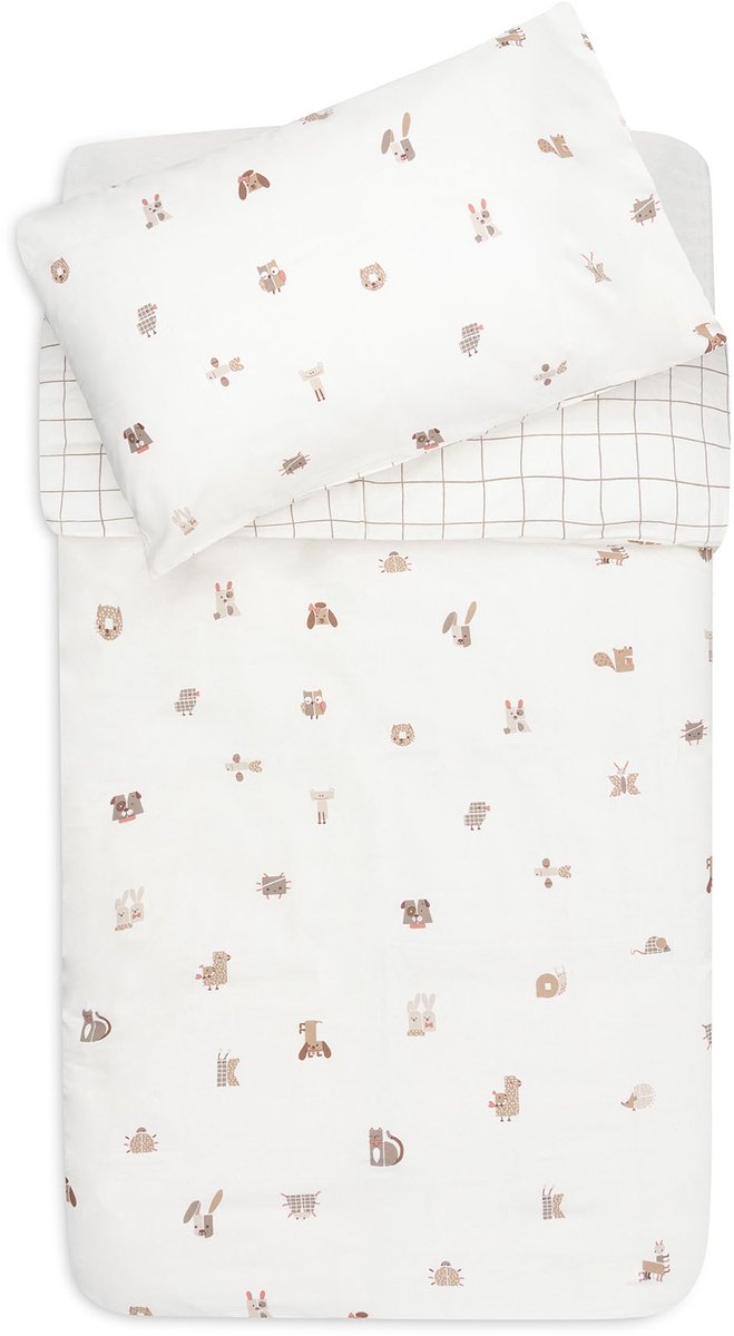 Jollein dekbedovertrek met sloop - 100x140cm - animal friends