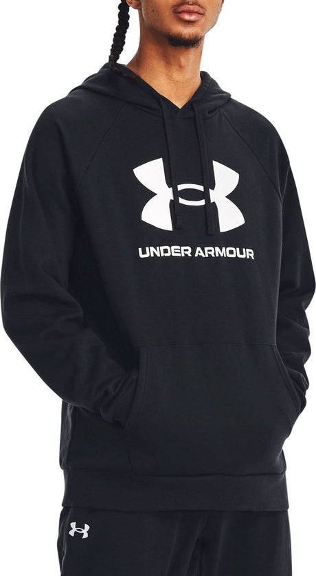 Under Armour UA Rival Fleece Logo HD-BLK Herren-Sporttrikot – Schwarz – Weiß