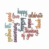 Sizzix • Tim Holtz Thinlits Stanzformen-Set „Celebration Words Script“, 13-tlg
