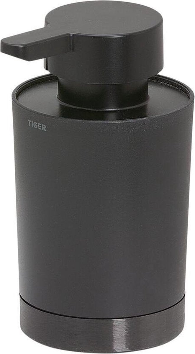 Tiger Tune – freistehender Seifenspender 180 ml – schwarzes Metall, gebürstetes Schwarz – Gunmetal-Schwarz