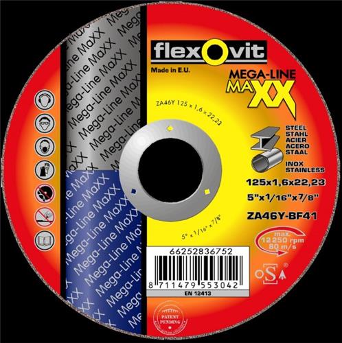 Flexovit dss maxx Edelstahl 125x1,6x22,23 za46y t41 | 25 Stück