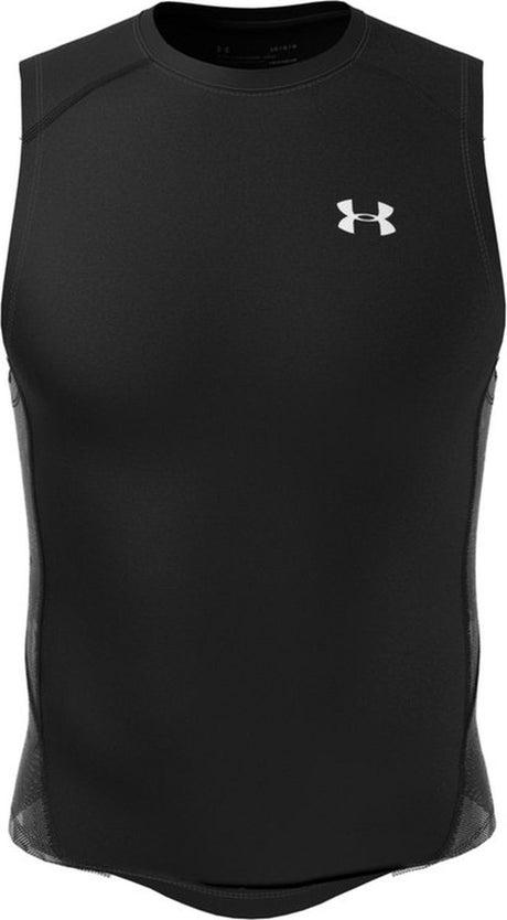 Under Armour UA HG Armour Comp SL-BLK Herren-Sportshirt – Schwarz – Weiß