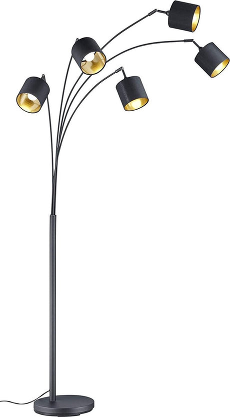 Rl Live Your Light Reality Tommy Stehleuchte – Schwarz – Goldfarbe – exkl. 5xE14 – IP20 – H200 cm