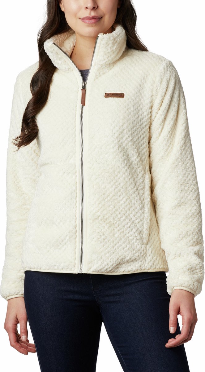 Columbia Fire Side II Weste Damen mit Reißverschluss – Sherpa-Fleece-Weste Damen – Outdoor-Weste – Kreide – Größe M