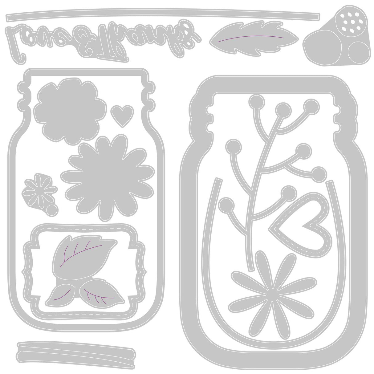 Sizzix • thinlits die set jar of flowers