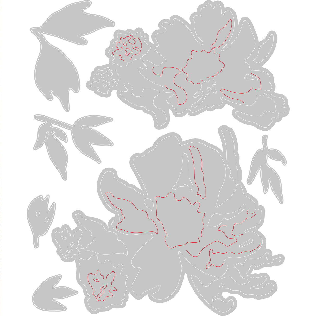 Sizzix • tim holtz thinlits die set brushstroke flowers #1 7pcs