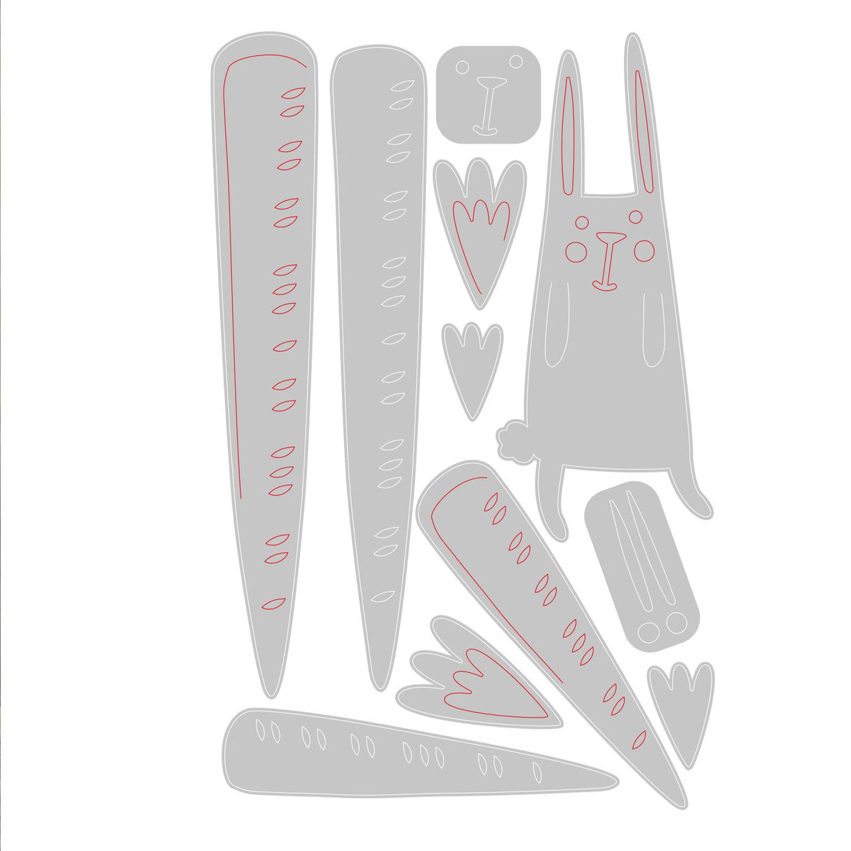 Sizzix • tim holtz thinlits die set carrot bunny 11pcs