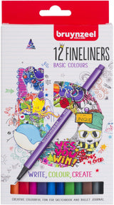 Bruynzeel Fineliner-Set 12 Farben | Set mit 12 Stück