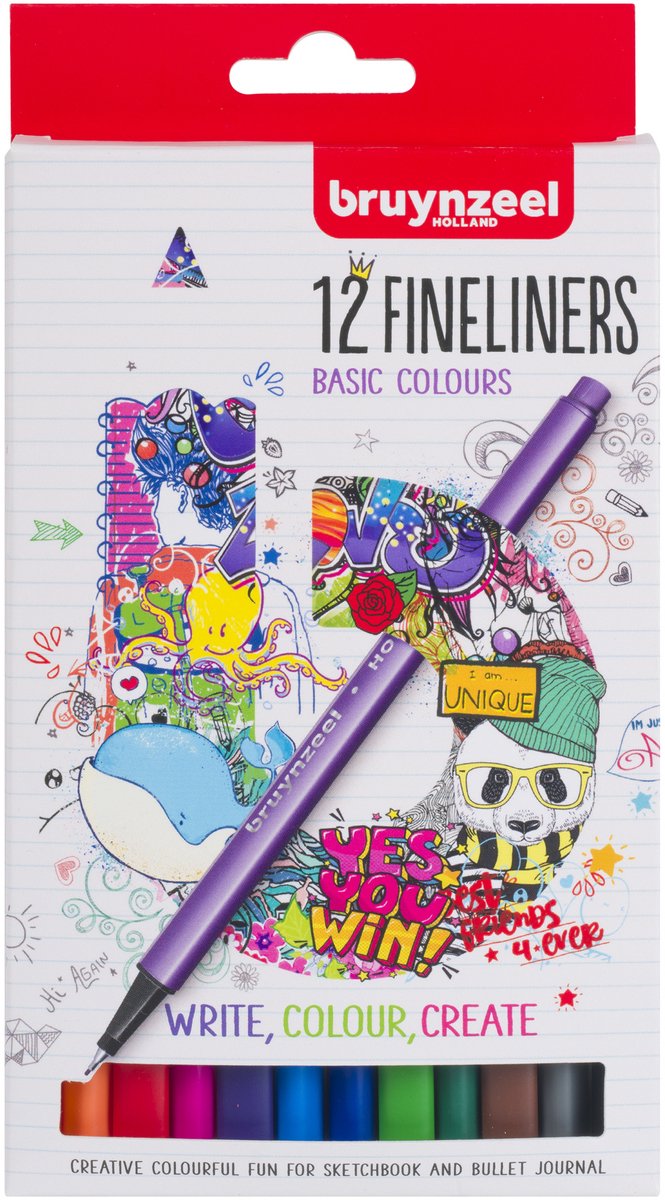Bruynzeel Fineliner, 12 Stk.