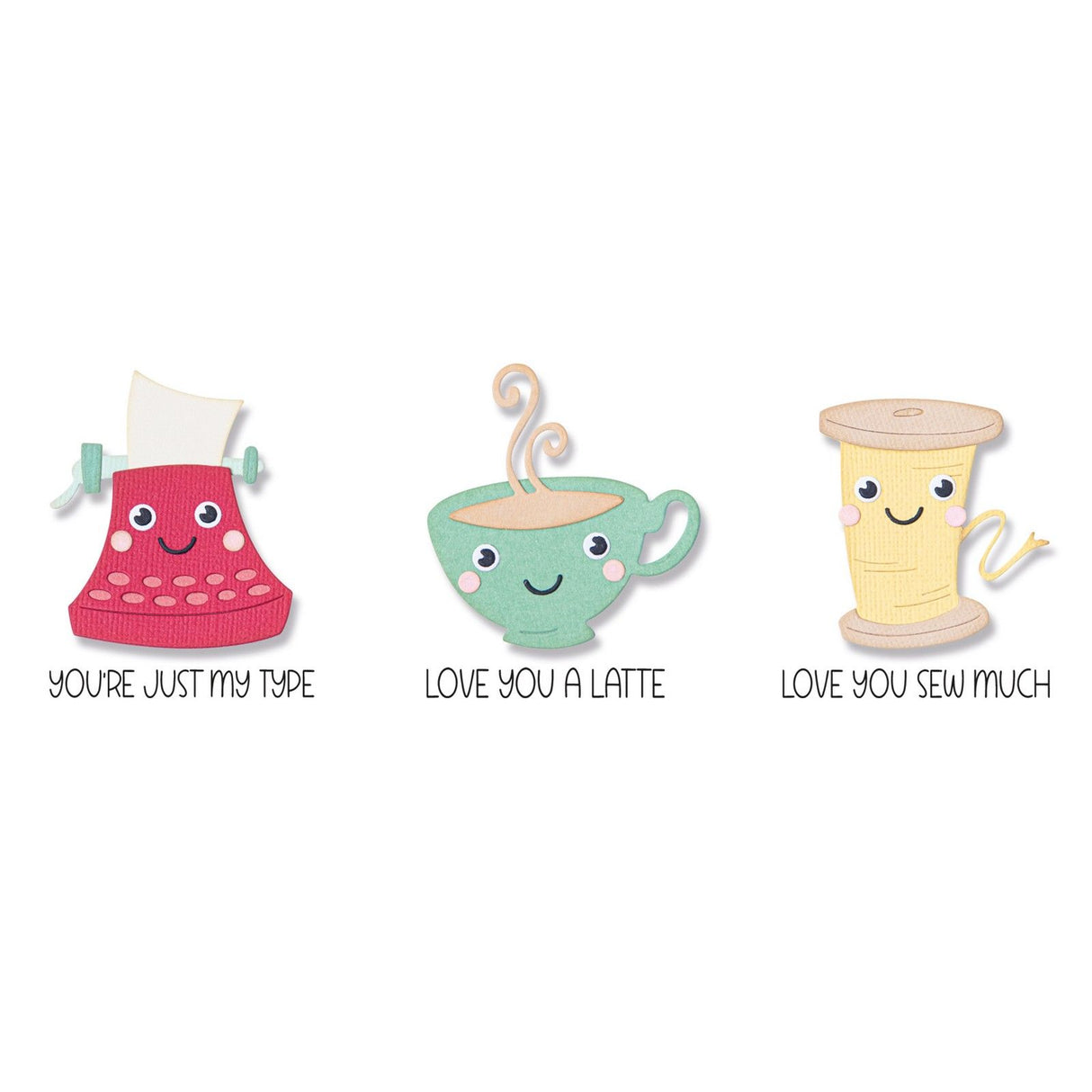 Sizzix • thinlits die set stamps crazy characters #1 7stuks