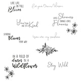 Sizzix • clear stamps set spring bloom sentiments 10stuks