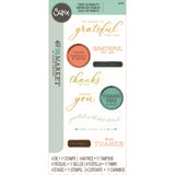 Sizzix • clear stamp set with framelits die thankful sentiments 15pcs