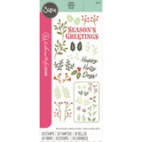 Sizzix • clear stamp set happy holly days 29pcs