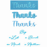 Sizzix • thinlits die set 8pcs take two's, thanks sentiment by stacey park