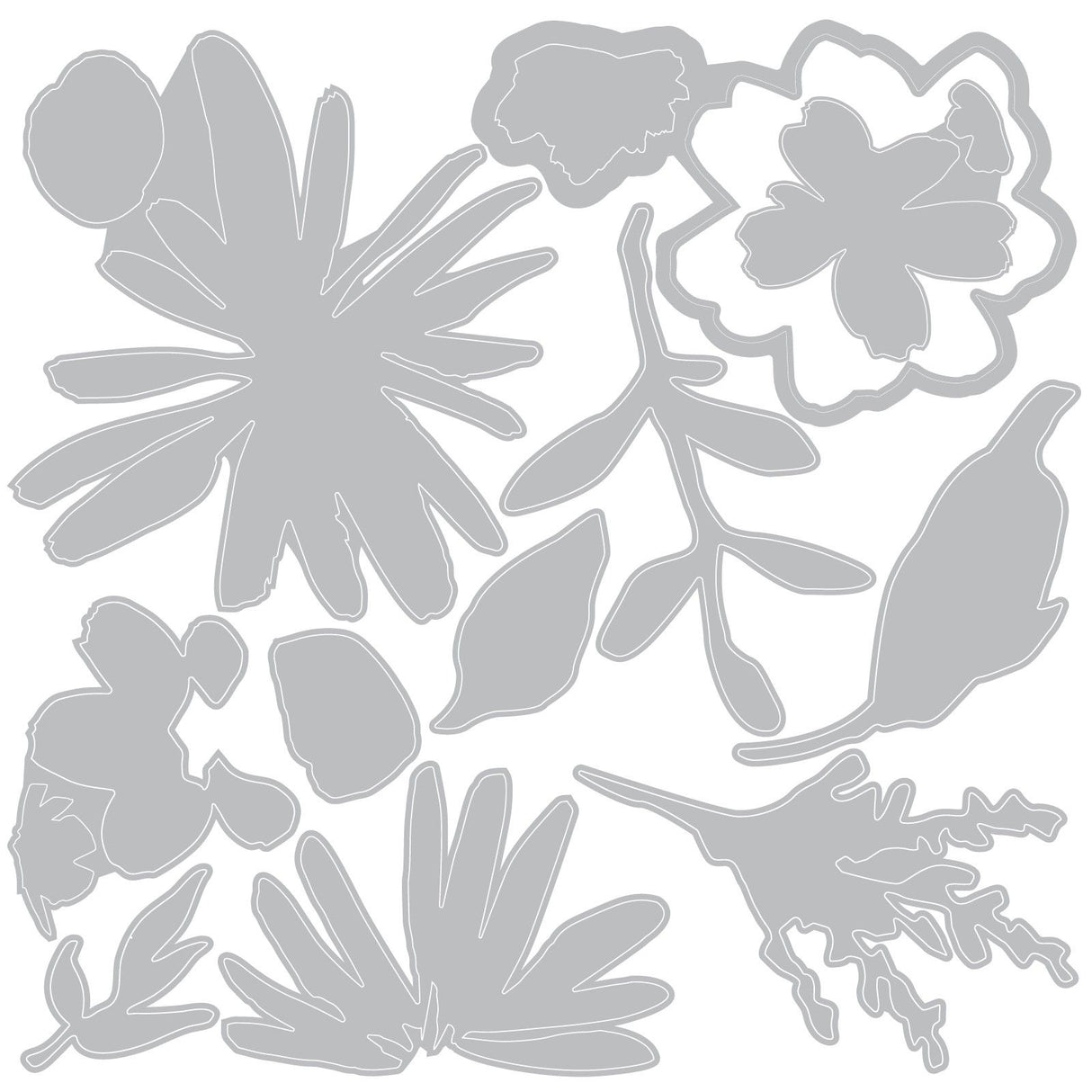 Sizzix • 2d embossing folder thinlit set vault floristry 11pcs by tim holtz