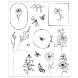 Sizzix • clear stamp set 18pcs floral frames and mini flowers by willow wolfe