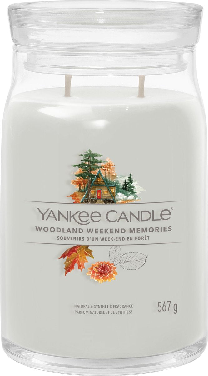 Yankee Candle – Woodland Weekend Memories Duftkerze im großen Glas – 90 Brennstunden – zwei Dochte