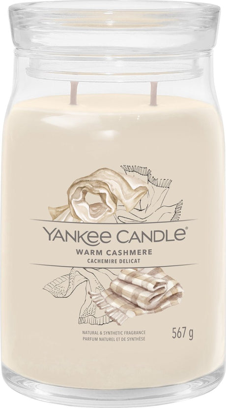 Yankee Candle – warme Kaschmir-Duftkerze im großen Glas – 90 Brennstunden – zwei Dochte